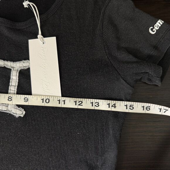 The Laundry Room Black Crop Top with White Gemini Symbol - Picture 8 of 9